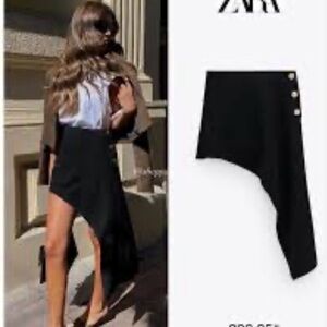 Zara Elegant Black Asymmetrical Skirt